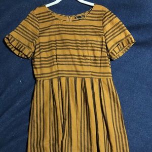 J Crew chestnut brown striped dress